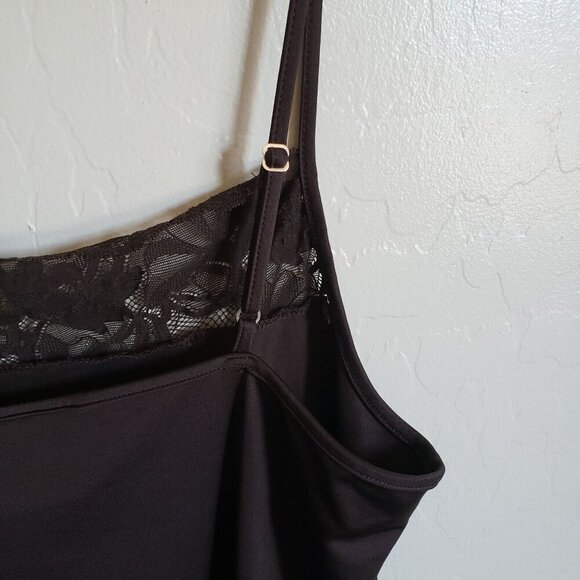 Luciano Dante Y2K Lace Trim Camisole Tank Top Brown Size Women's XL USA Stretchy - Picture 7 of 8